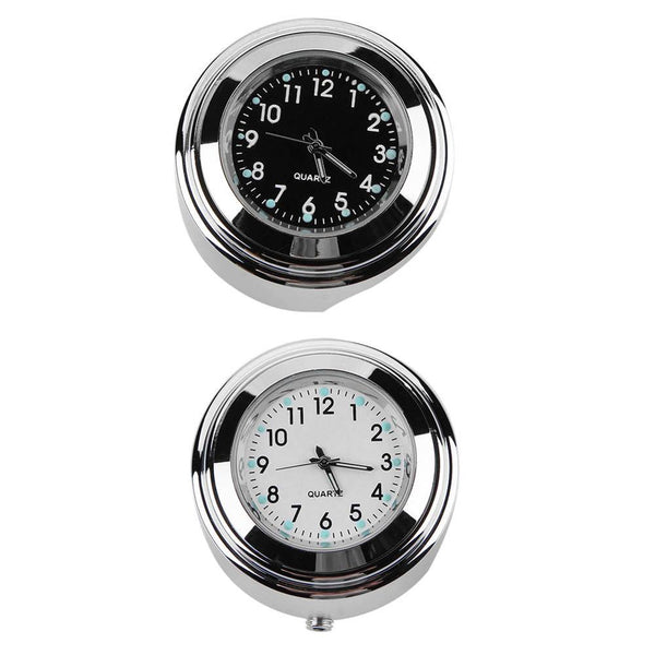 Universal Waterproof 7/8 Motorcycle Bike Handlebar Mount Clock Watch Quartz Watch Motorcycle Handlebar Mount Watch Dial Clock Universal Waterproof Silver Tone Clock Aluminum Luminous Clock For Motorbike