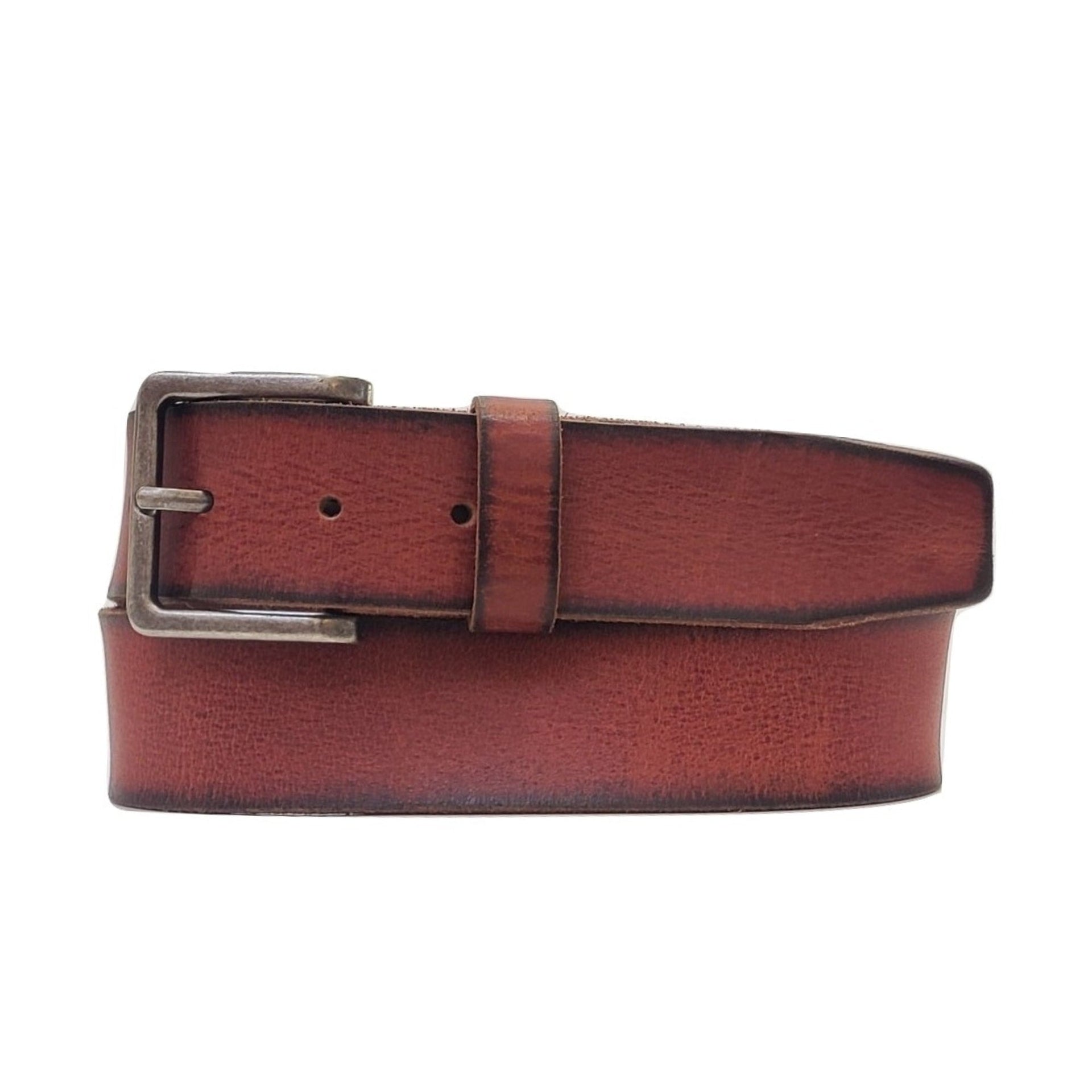 The Canyon Belt - Tan Leather Belt with Charred Edges