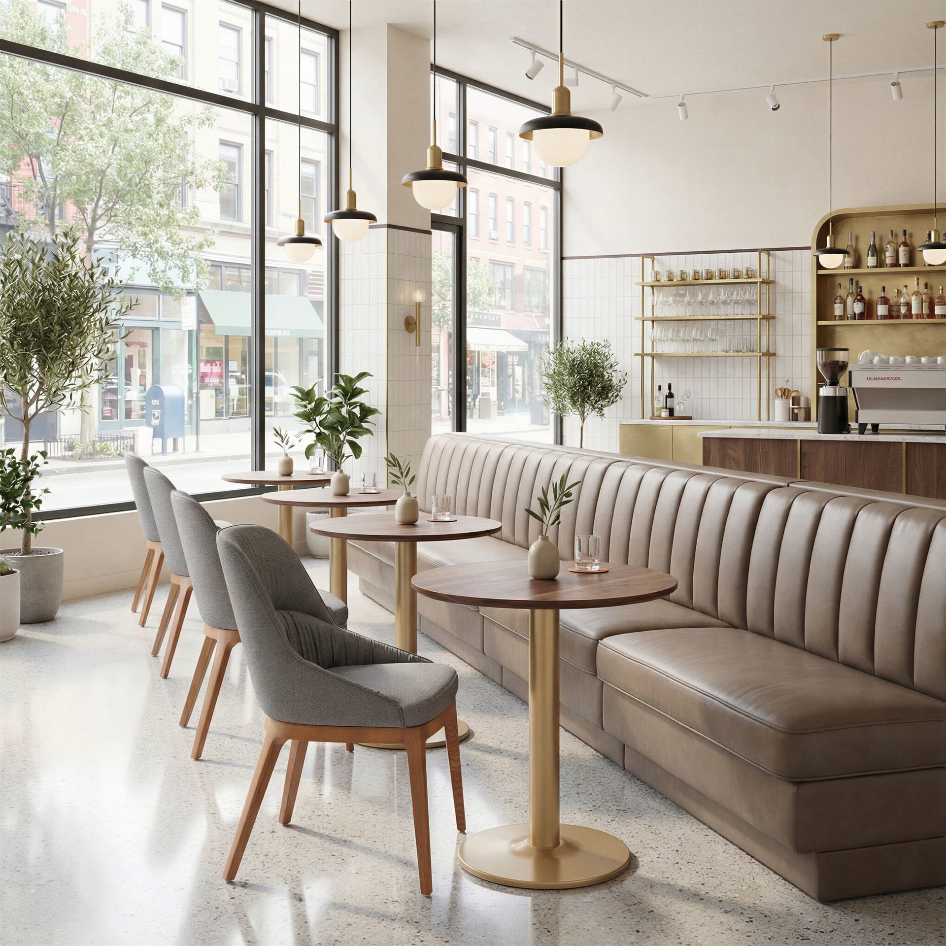 Alto Bistro Table Brown & Gold