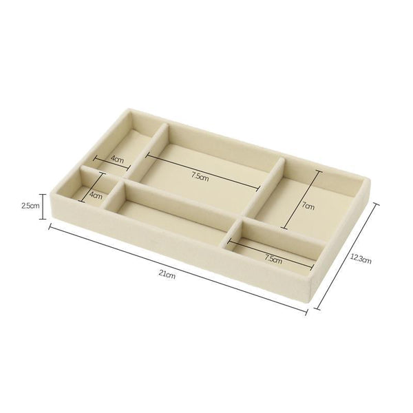 Upgrade Velvet Jewelry Storage Box Necklace Stackable Display Tray Bracelet Earring Organizers Handicrafts Drawer Box Grey Stackable Jewelry Inserts Compartments Velvet Display Storage Box for Necklace