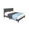 Twin/Full/Queen Size Upholstered Platform Bed with Button Tufted Headboard-Queen Size - Gray