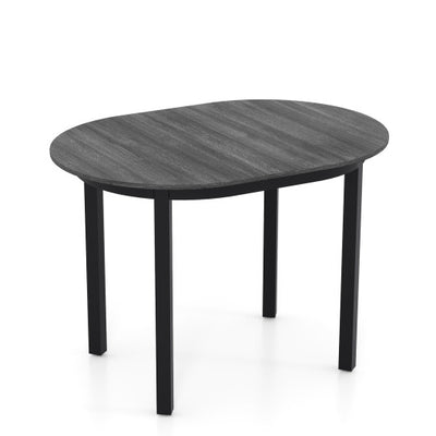 43 Inch Wooden Dining Table with Rubber Wood Legs for 2-4 People-Black