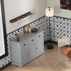 Standing Floor Lamp and Sideboard Buffet Storage for Dining Room