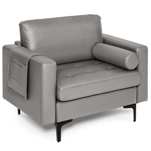 Living Room Set: Floor Lamp + Accent Chair + 3-Seat Sofa