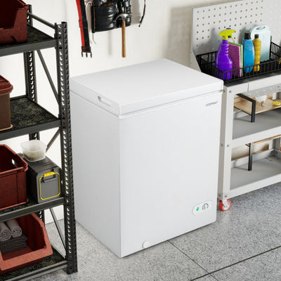 141 L/5 Cu.Ft Compact Chest Freezer with 7-Gear Adjustable Temperature-White