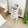 Standing Jewelry Box with 4 Drawers and 2 Side Doors-White