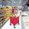 Folding Shopping Utility Cart with Water-Resistant Removable Canvas Bag-Red