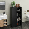 Bathroom Cabinet 43.5 inch Storage Cabinet with Doors and Adjustable Shelves-Black