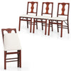 Folding Chairs Set of 4 Upholstered Dining Chairs with Comfy Padded Seats-Brown