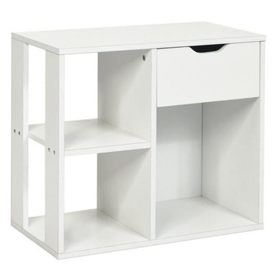 5-Piece Modern Living Room Furniture Set: Side table+Coffee table+Console table+Bookcase+Corner shelf