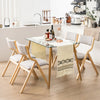 Folding Dining Chair Set of 4 Wooden Upholstered Dining Chairs with Solid Wood Frame