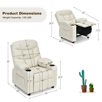 6.5FT Pre-Lit Christmas Tree & Beige Kids Recliner Chair Set  Cozy Holiday Bundle