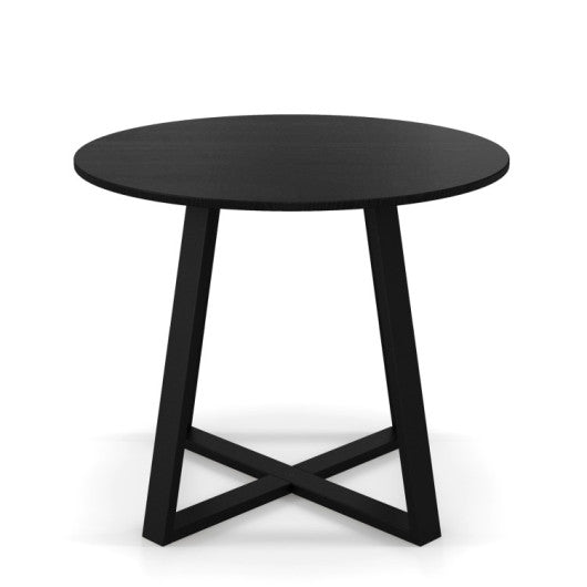 3-Piece Mid-Century Dining Set with 36” Round Pedestal Table and 2 Sherpa Upholstered Chairs