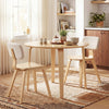 3 Piece Dining Table Set with 2 Padded Dining Chairs and Rubber Wood Table-Natural