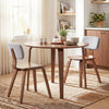 3 Piece Dining Table Set with 2 Padded Dining Chairs and Rubber Wood Table-Walnut & Gray