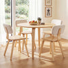 5 Piece Dining Table Set with 4 Padded Dining Chairs and Rubber Wood Table-Natural