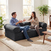 4-in-1 Convertible Folding Sofa Bed with Comfy Corduroy Cover-Gray
