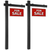 Set of 2 6 Feet Vinyl UPVC Real Estate Realtor Yard Sign Post-Black