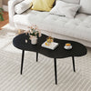 Cloud Shape Coffee Table 39.5 inch Irregular Center Table with Metal Frame-Black