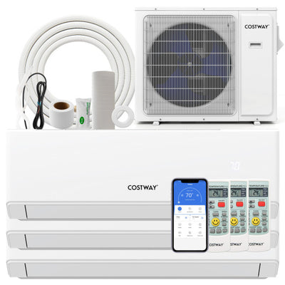 UltrEco Series 24000 BTU 3 Zone 23 SEER2 Mini Split Air Conditioner Wifi Enabled with Heat Pump-7K + 7K + 12K