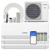 UltrEco Series 24000 BTU 3 Zone 23 SEER2 Mini Split Air Conditioner Wifi Enabled with Heat Pump-9K + 9K + 12K - White