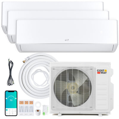 X-Pro 27000 BTU 3 Zone 24 SEER2 Mini Split AC with Heat Pump-9K + 9K + 9K