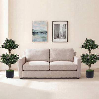 Set of 2 Faux Bush Plant with 41 Blossoms for Home