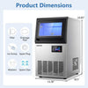 Stainless Steel Spray Ice Maker 80 Lbs Per Day with Clear Hard Ice Machine