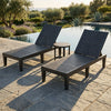 3-Piece Patio Lounge Set with Adjustable Recliner Chairs and Round Side Table for Poolside