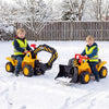3-in-1 Ride on Excavator Bulldozer Detachable with Engine Sound and Helmet - Yellow