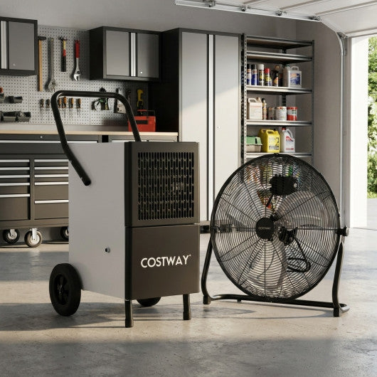 Commercial Dehumidifier and Heavy‑Duty Metal Floor Fan Combo