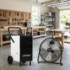 Commercial Dehumidifier and Heavy‑Duty Metal Floor Fan Combo