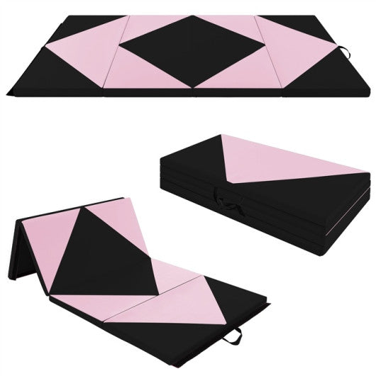 Folding Gymnastics Mat and Portable Floor Balance Beam Set
