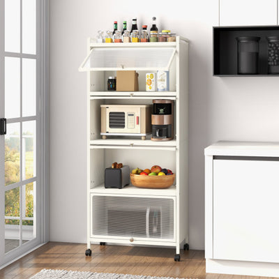 5-Tier Kitchen Storage Baker's Rack with Flip-Up Enclosed Doors