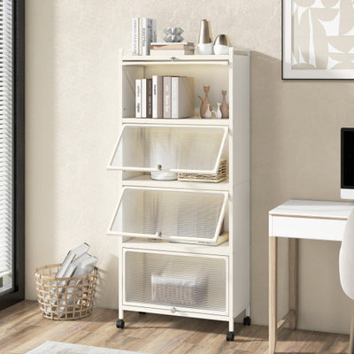 5-Tier Kitchen Storage Baker's Rack with Flip-Up Enclosed Doors