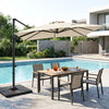 11 x 9 FT Aluminum Pole Outdoor Offset Hanging Umbrella with 220 LBS Base-Beige