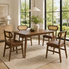 48 Inch Dining Table Set for 4 with Rattan Chairs  Mid Century Kitchen Table and Chairs Set for Dining Room