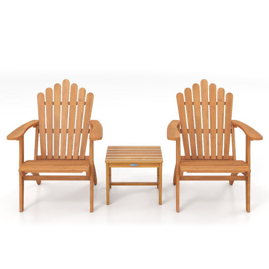 Adirondack Chair Set of 2 with Side Table for Deck Garden and Porch