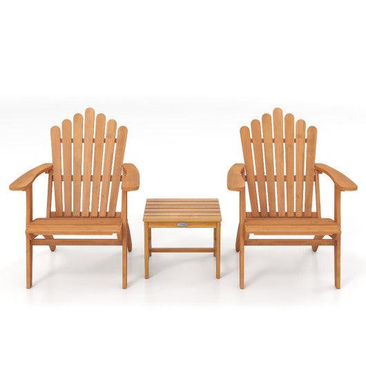 Adirondack Chair Set of 2 with Side Table for Deck Garden and Porch