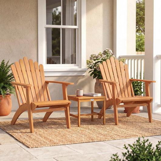 Adirondack Chair Set of 2 with Side Table for Deck Garden and Porch