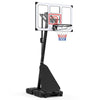 4.9-10 Feet Portable Basketball Hoop 10 Levels Adjustable with Fillable Base and Ball Storage - Black & White