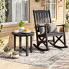 HIPS Adirondack Side Table with Weather-Resistant and Waterproof Top-Black