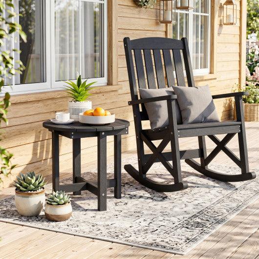 HIPS Adirondack Side Table with Weather-Resistant and Waterproof Top-Black