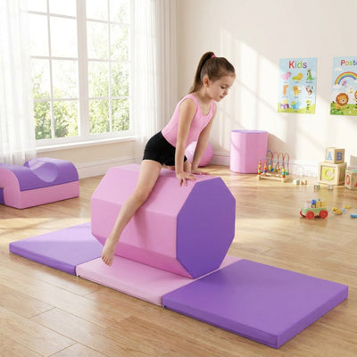 Octagon Tumbling Mat and Tri-Fold Gym Mat Set with Cover