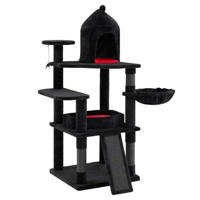 50 Inch Gothic Multi-level Cat Tree with House for Indoor Cats