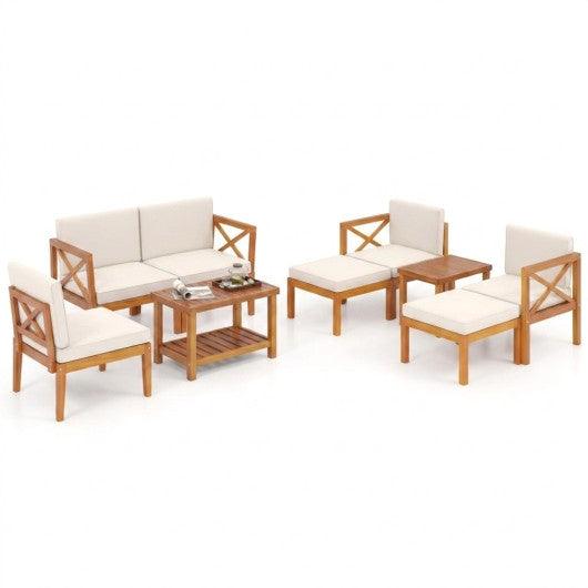 10-Piece Acacia Wood Outdoor Patio Furniture Set
