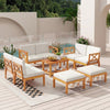 10-Piece Acacia Wood Outdoor Patio Furniture Set