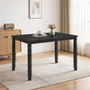 48" Rectangular Kitchen Table with Solid Rubber Wood Legs for Dining Room-Black - Black