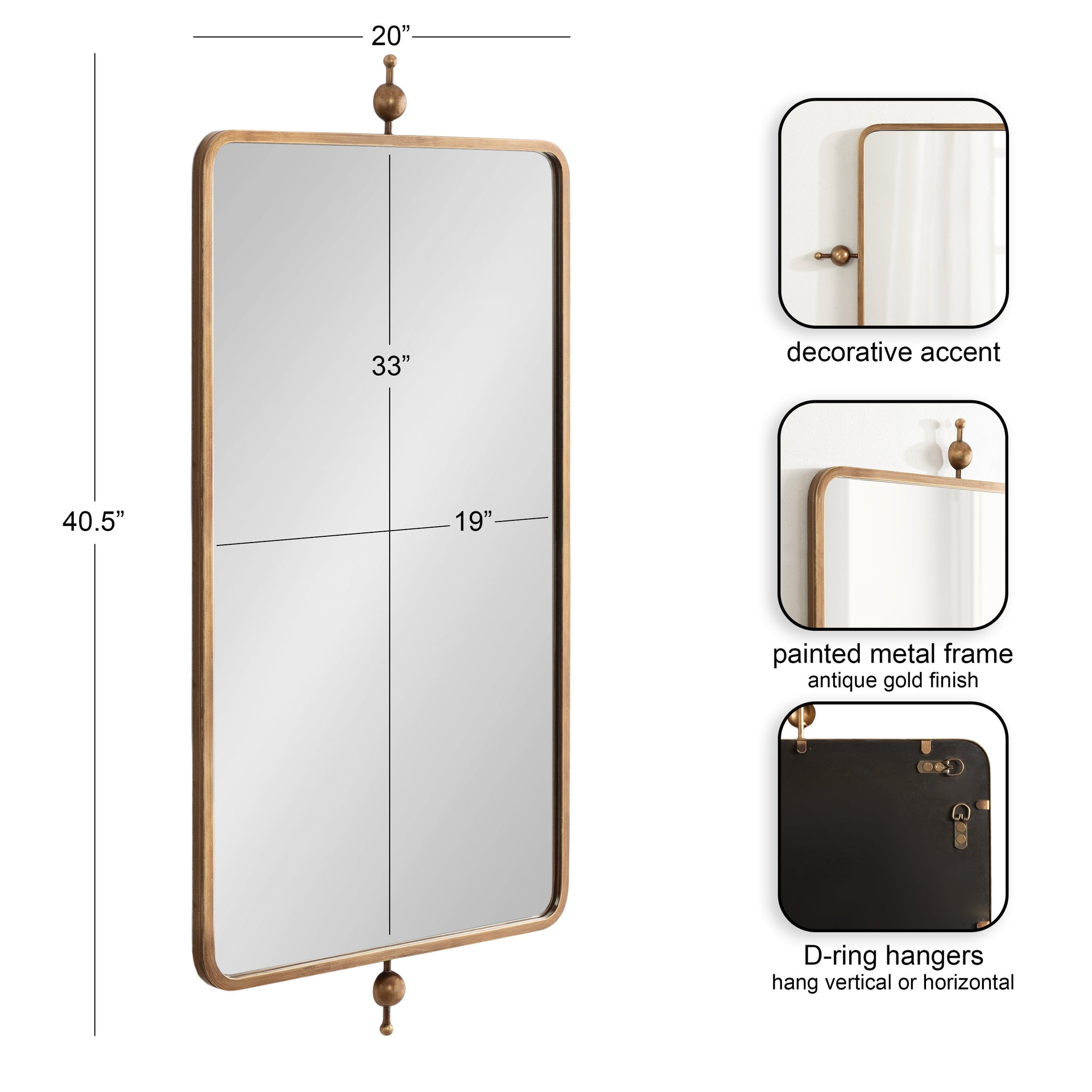 Kasota Metal Framed Mirror