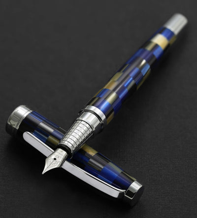 Urbanite Acrylic & Brass Fountain Pen (Fine Nib) - Modern Blue